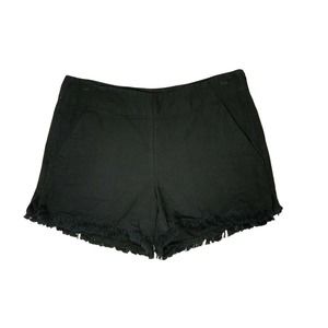 Ann Taylor LOFT The Rivera Black Fringe Canvas Shorts Size 0